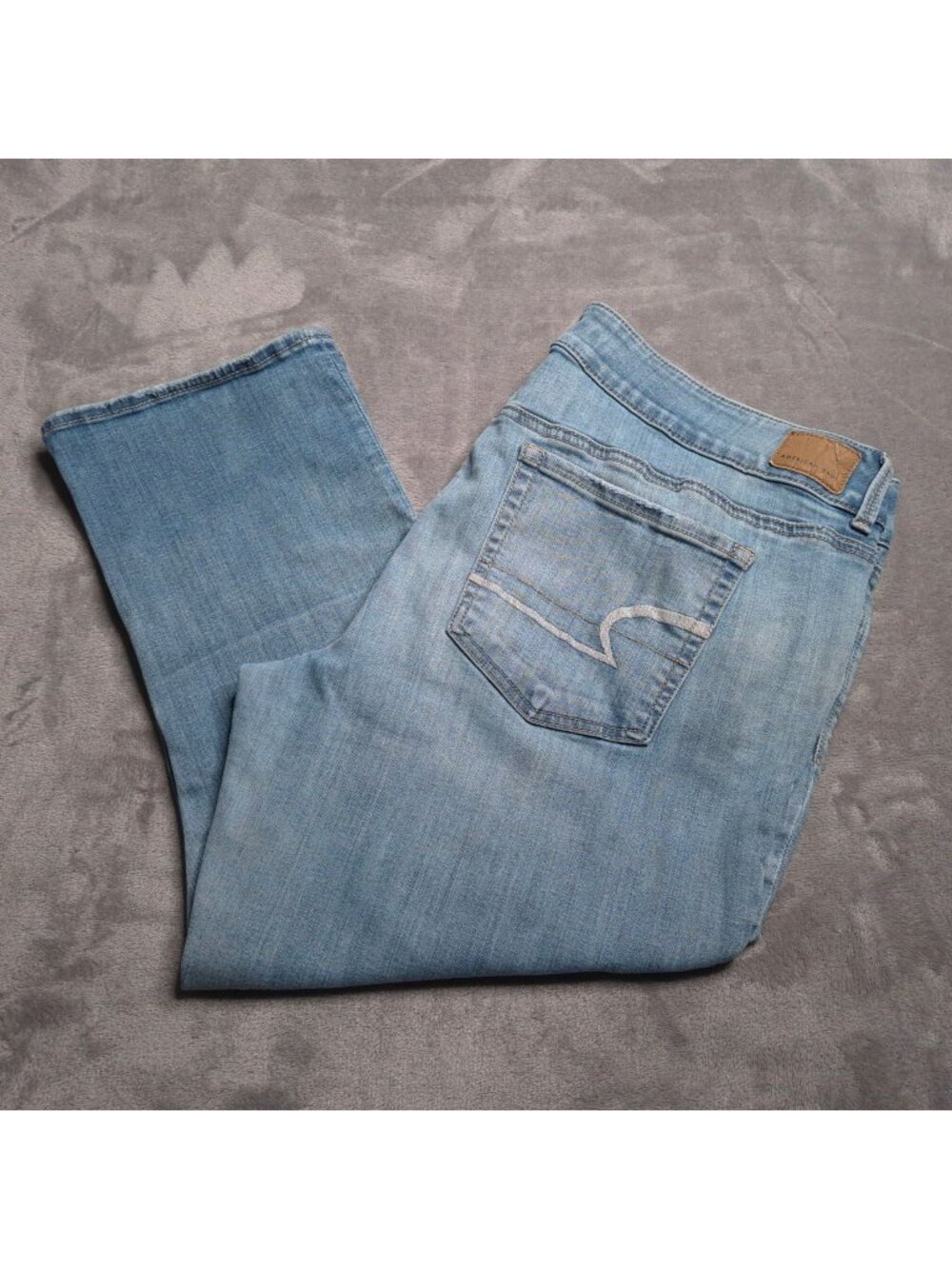 American Eagle Womens Artists Crop Jeans 20 Plus Short Super Stretch Light Wash